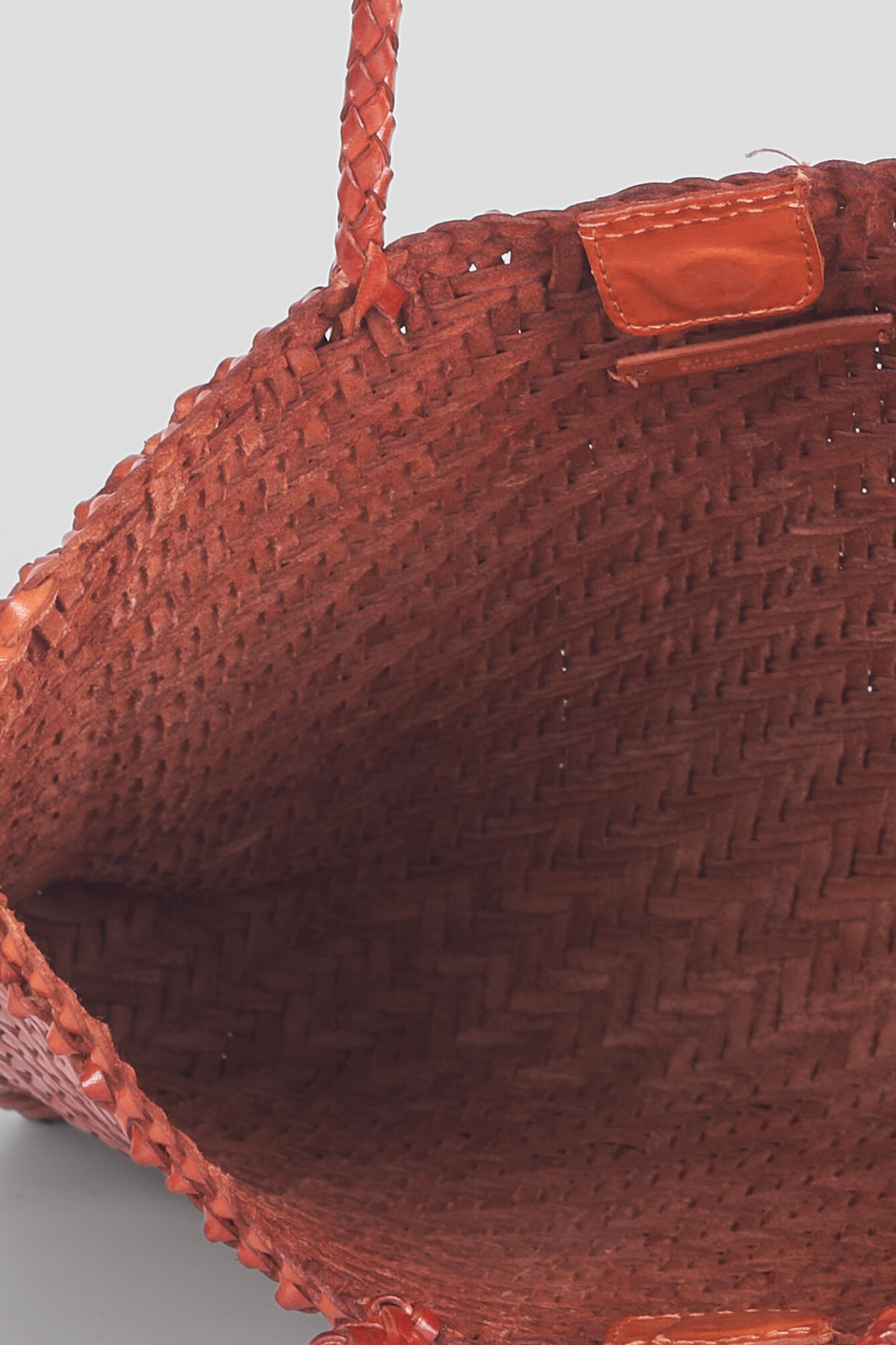 Rhia Woven Leather Tote- Tan