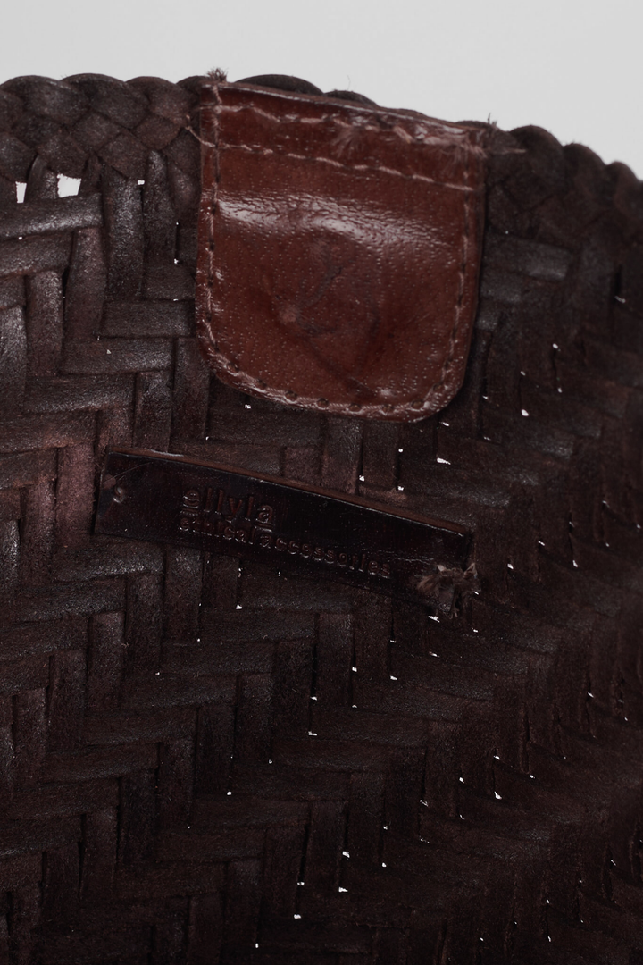 Rhia Woven Leather Tote- Espresso