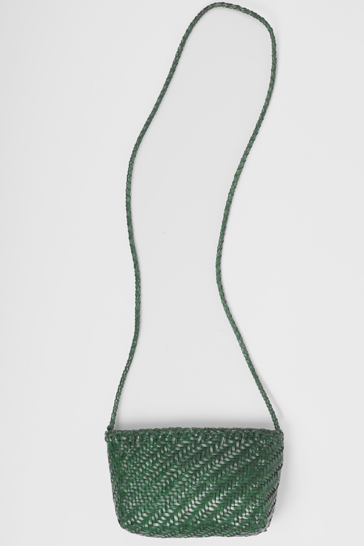 Sia Leather Crossbody- Emerald Green