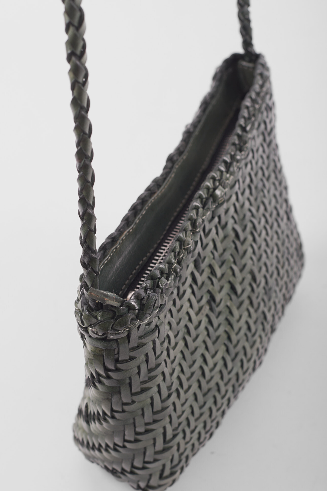 Sia Leather Crossbody- Slate Green