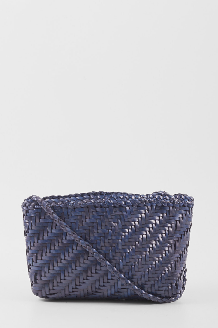 Sia Leather Crossbody- Blue