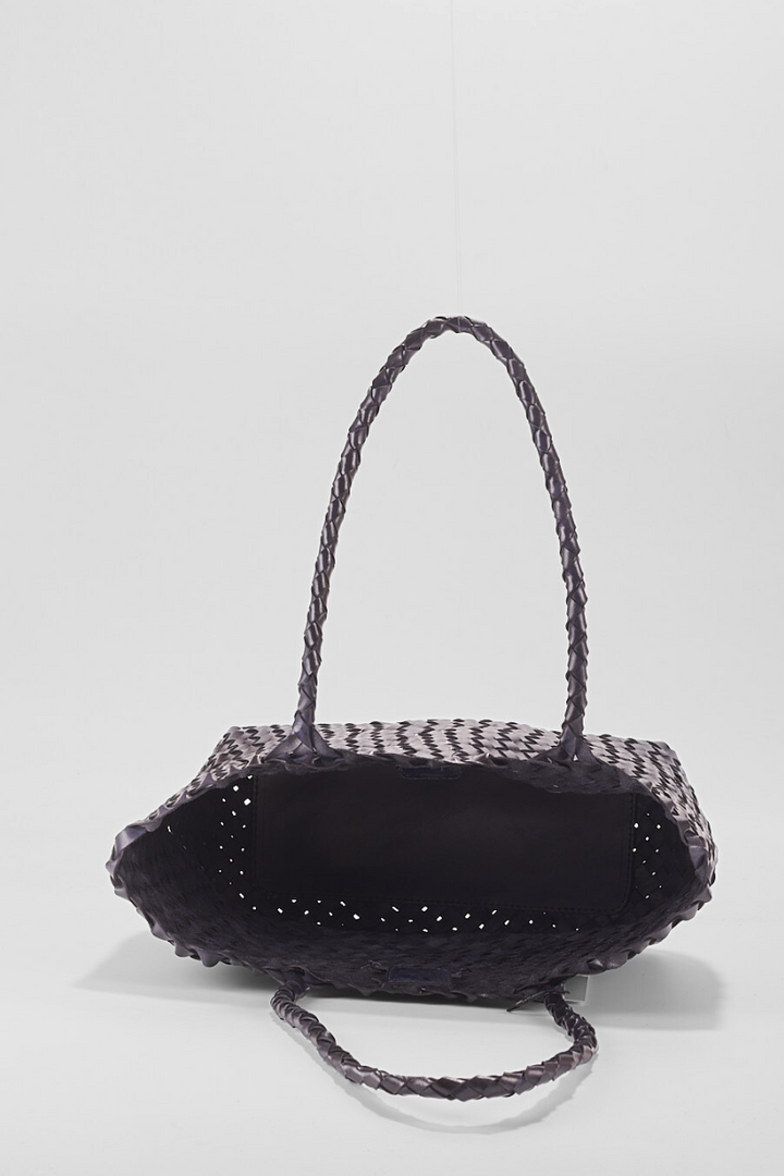 Leia Woven Leather Bag Dark Blue