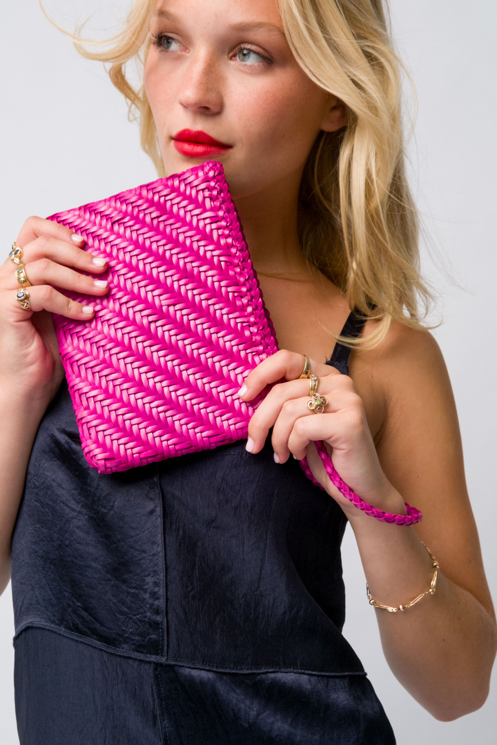 Woven Wristlet Rasberry