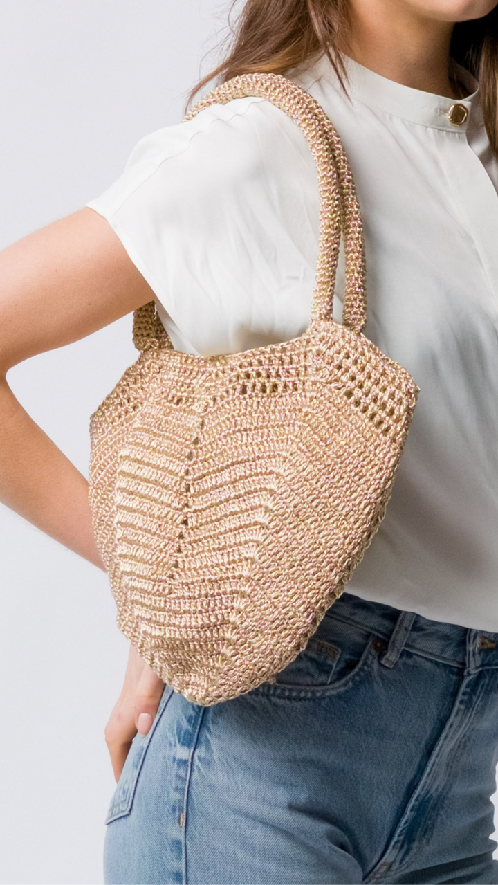 Gori Lurex Handbag- Metallic Gold