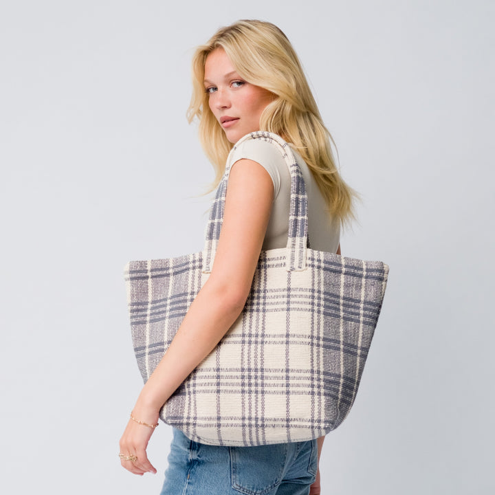 Borsa tote in cotone biologico Sahara - Grigio