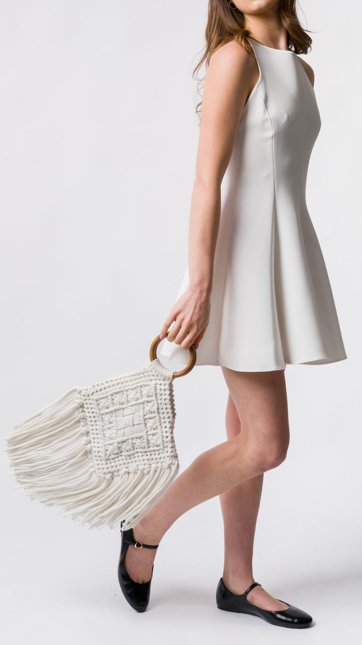 Coyote Cotton Macrame Clutch Bag