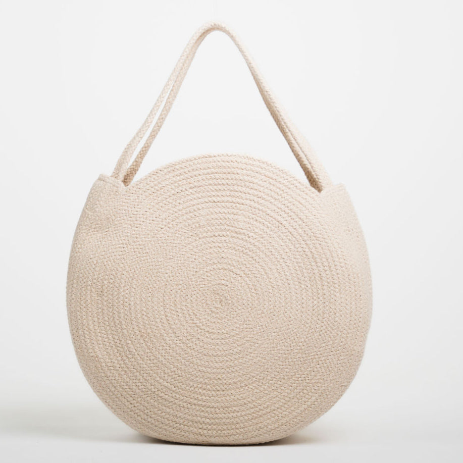 Fashion Bags Mango Round Shopper Bag Ridhi Shoulder Bag- Cream