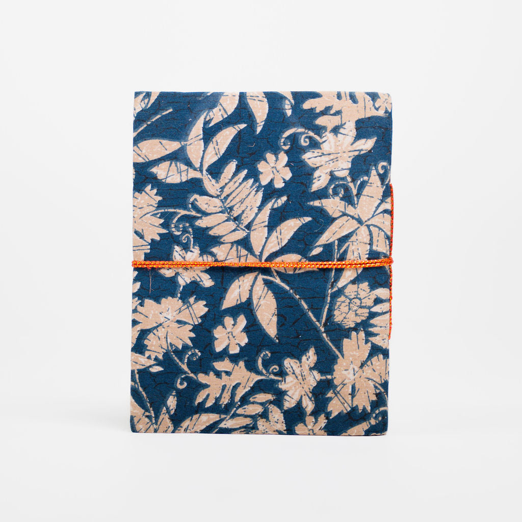 Butterfly Blue Block Print Notebook - Large