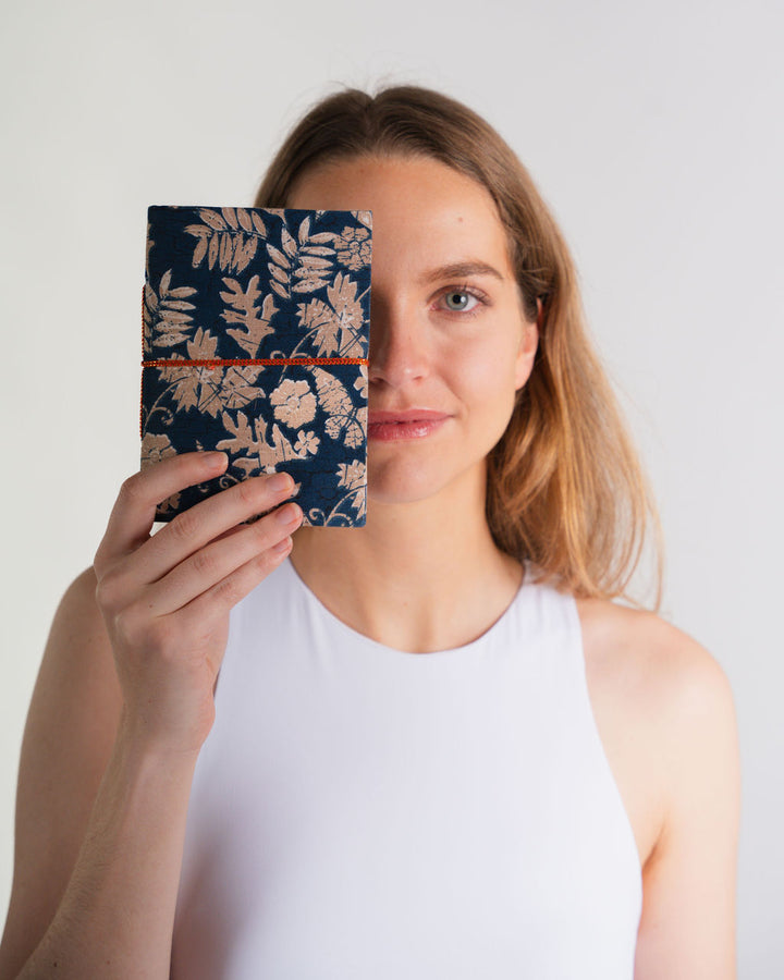 Butterfly Blue Block Print Notebook - Large