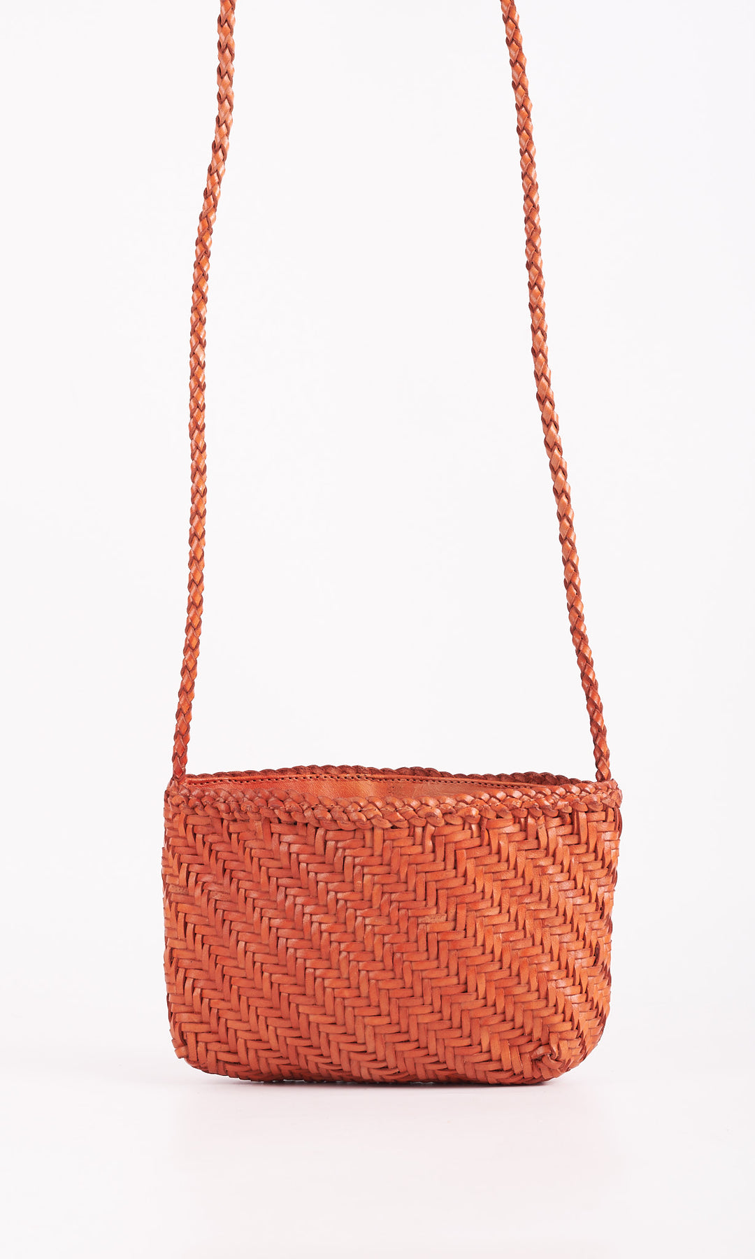 Sia Leather Crossbody- Orange