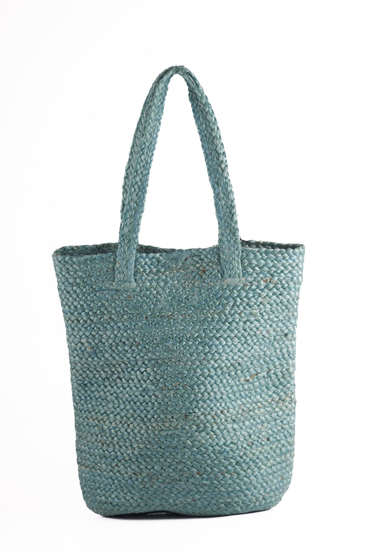 Shyla – Weiche Jute-Tragetasche – Blaugrün