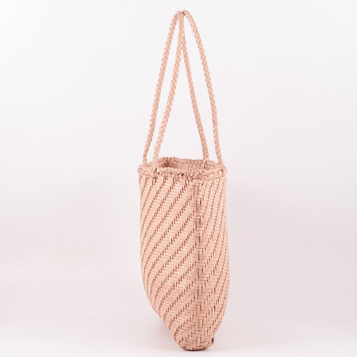 Rhia Woven Leather Tote -Powder Pink