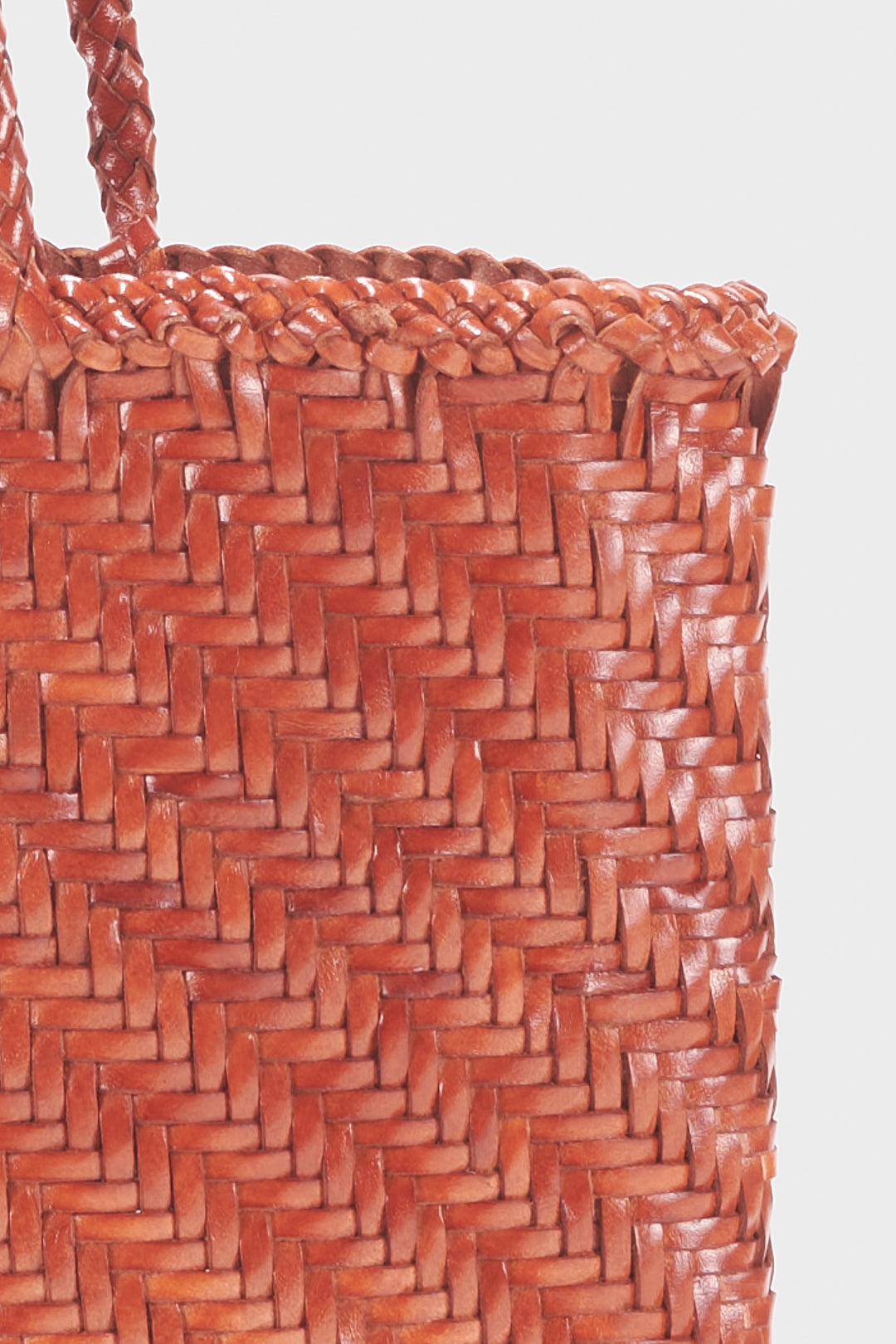 Rhia Woven Leather Tote- Tan