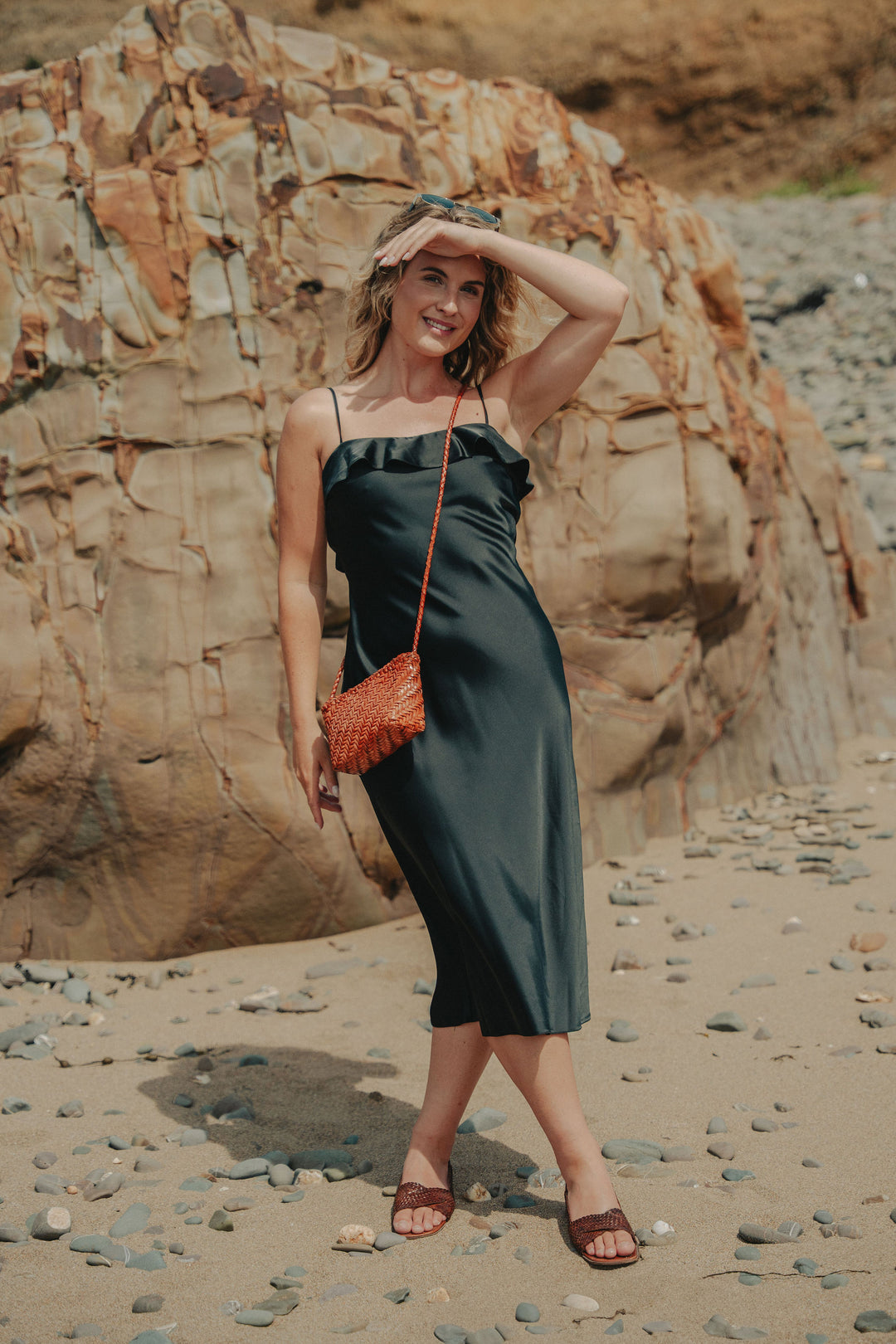 Sia Leather Crossbody- Tan