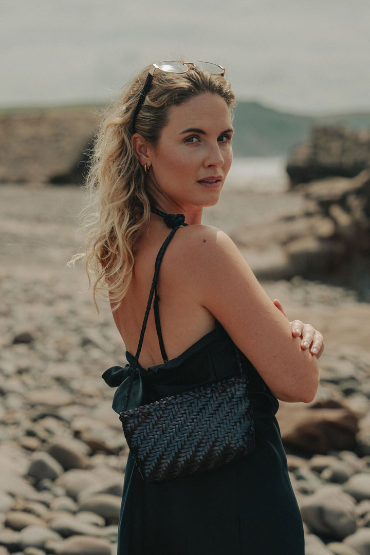 Sia Leather Crossbody - Black