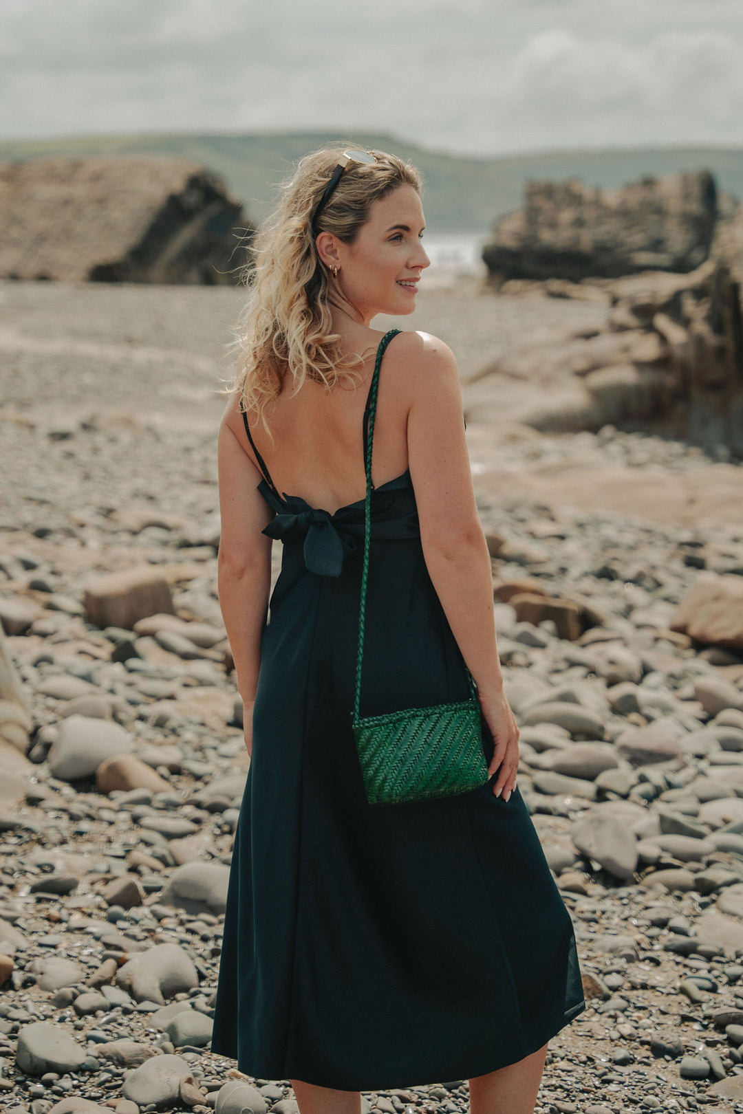 Sia Leather Crossbody- Emerald Green
