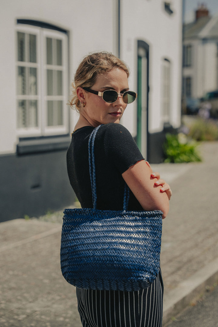 Ari Woven Leather Shoulder Bag