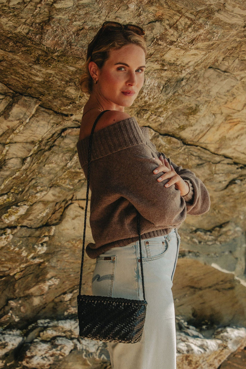 Sia Leather Crossbody - Black