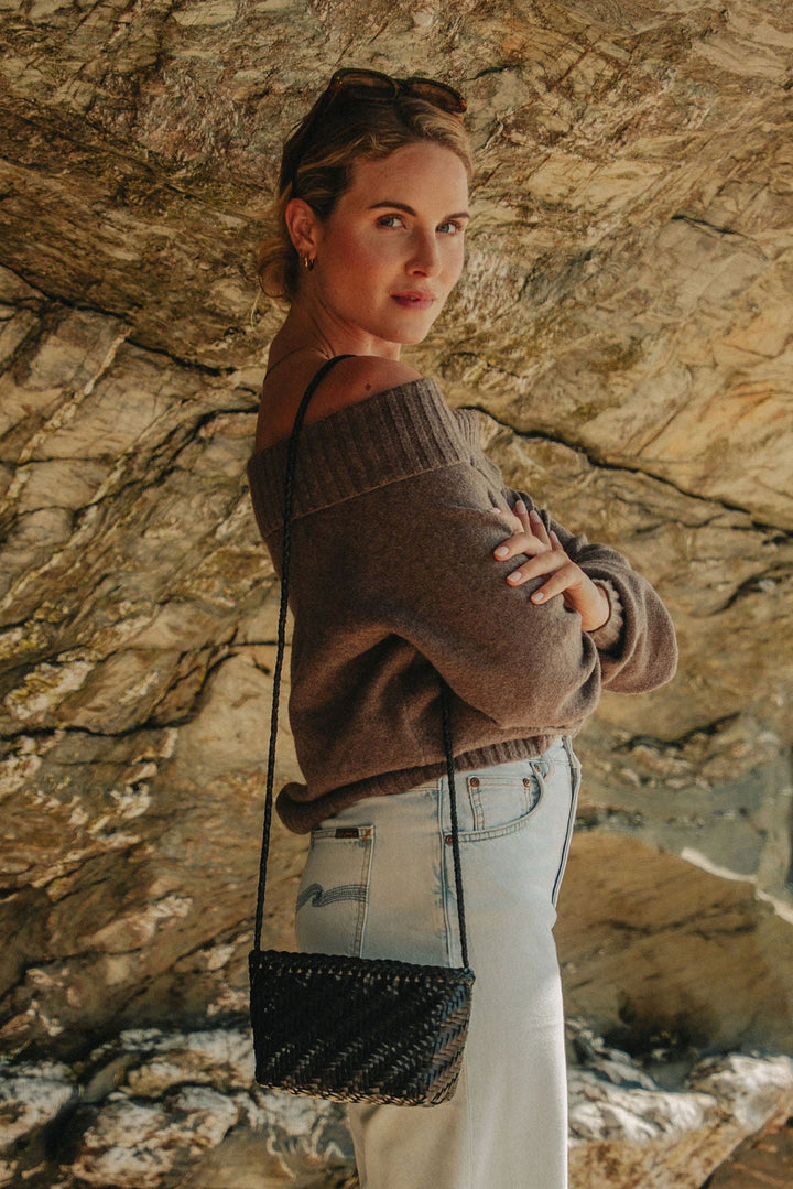 Sia Leather Crossbody - Black