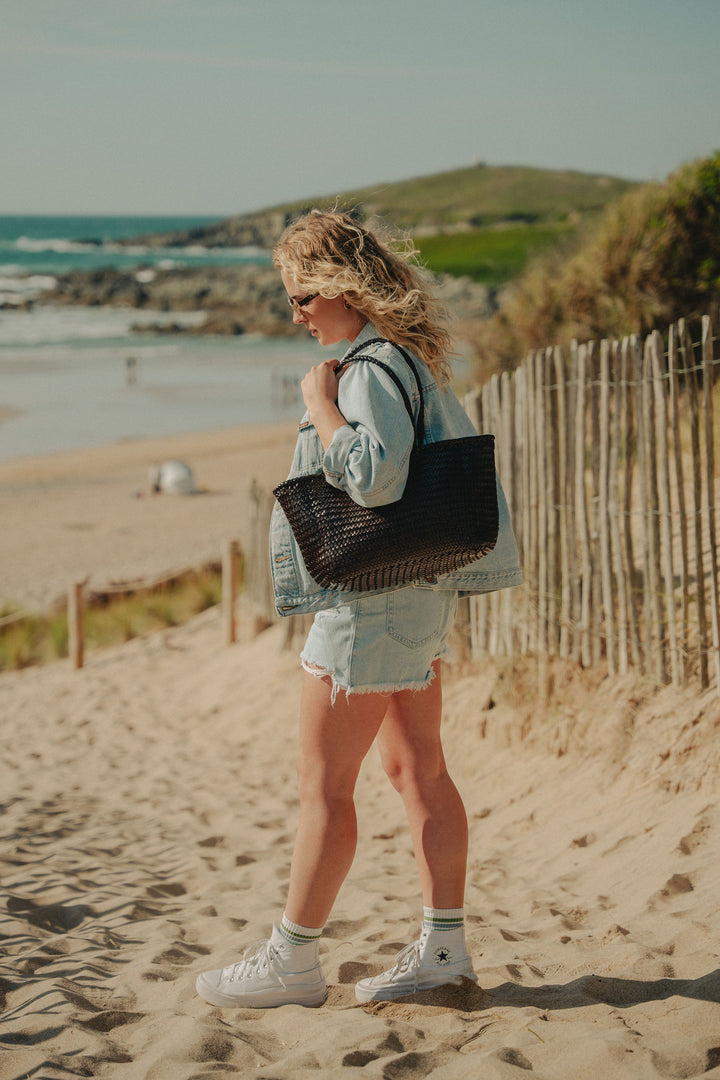 Amora Woven Shoulder Bag- Black- PRE ORDER ETA 4 weeks
