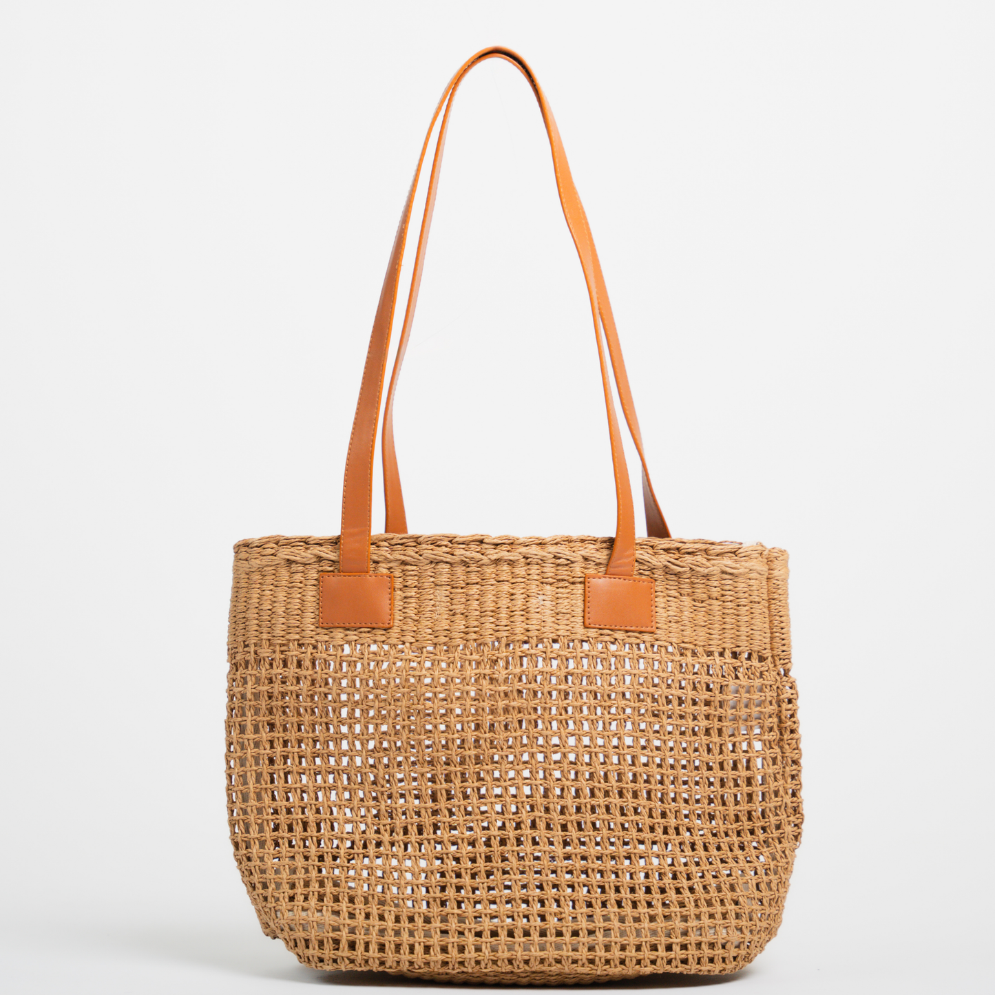 Ela  Natural Raffia Netted Tote Bag