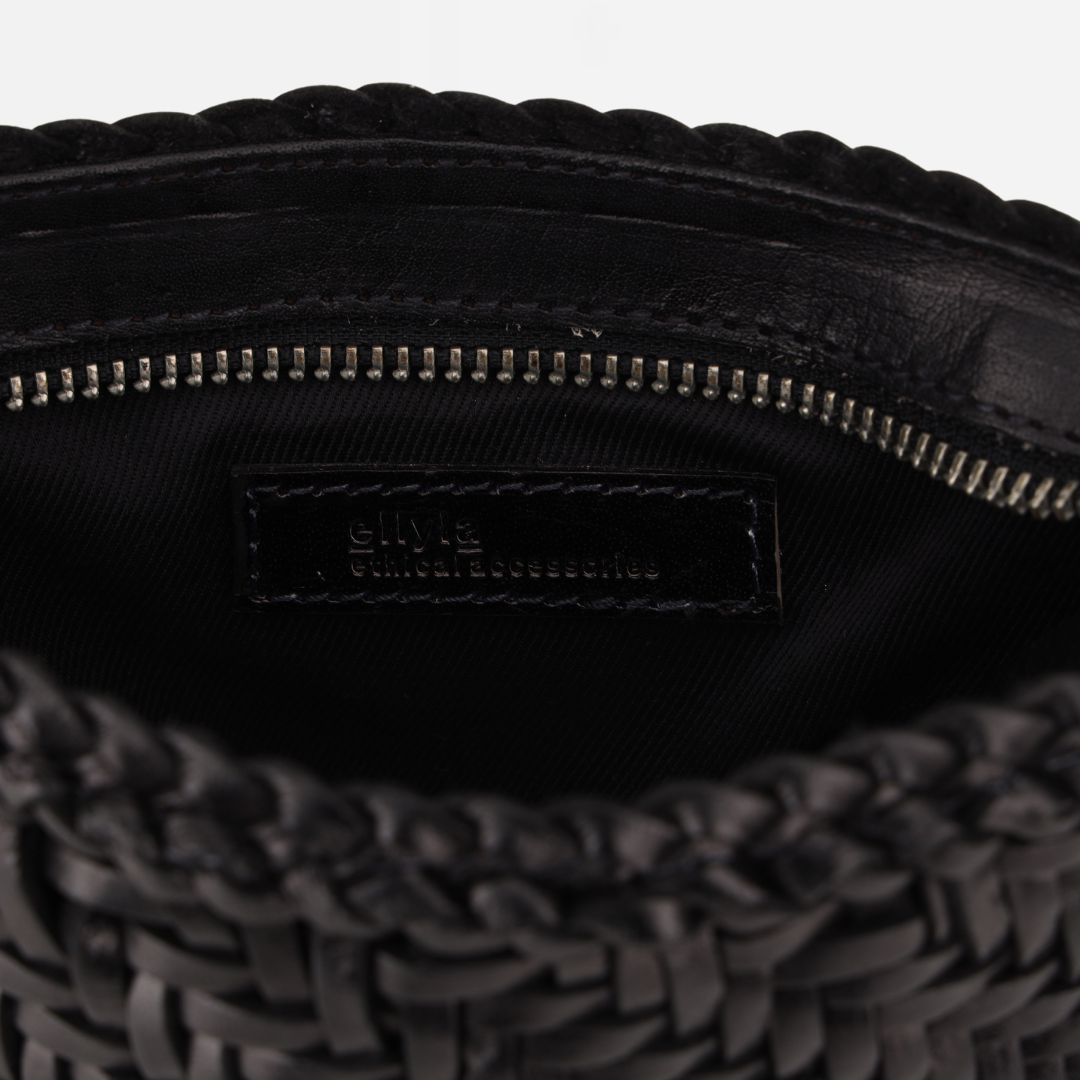 Leather Clutch Bag- Black