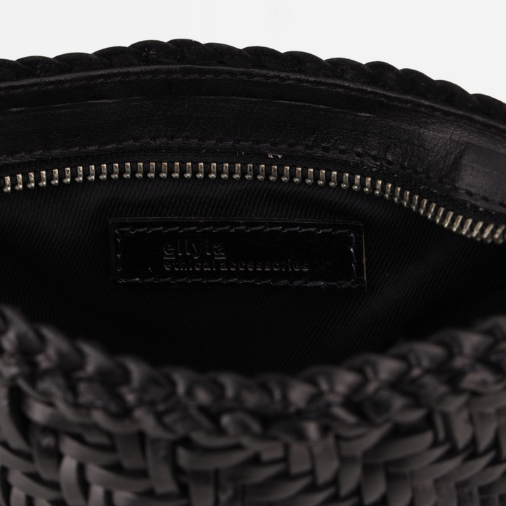 Leather Clutch Bag- Black