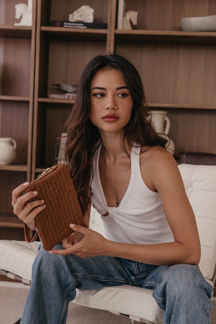 Hair-On Leather Wristlet Pouch