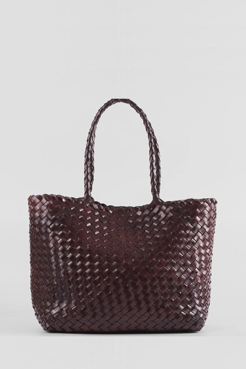Leia Woven Leather Bag- Espresso
