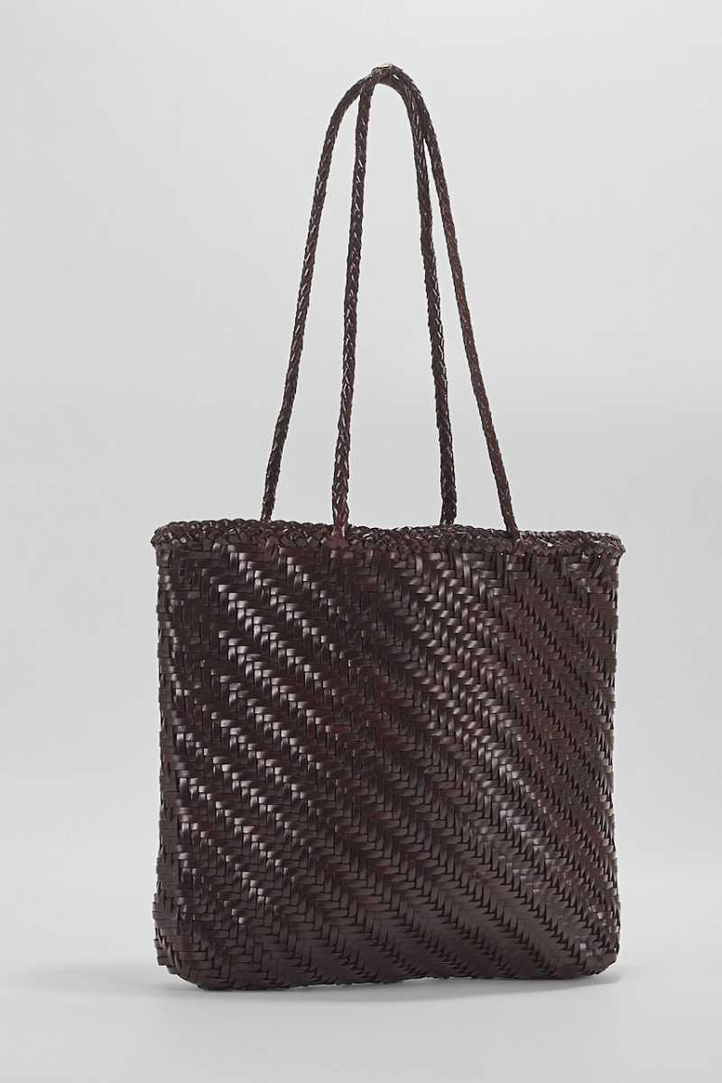 Borsa tote in pelle intrecciata - Espresso