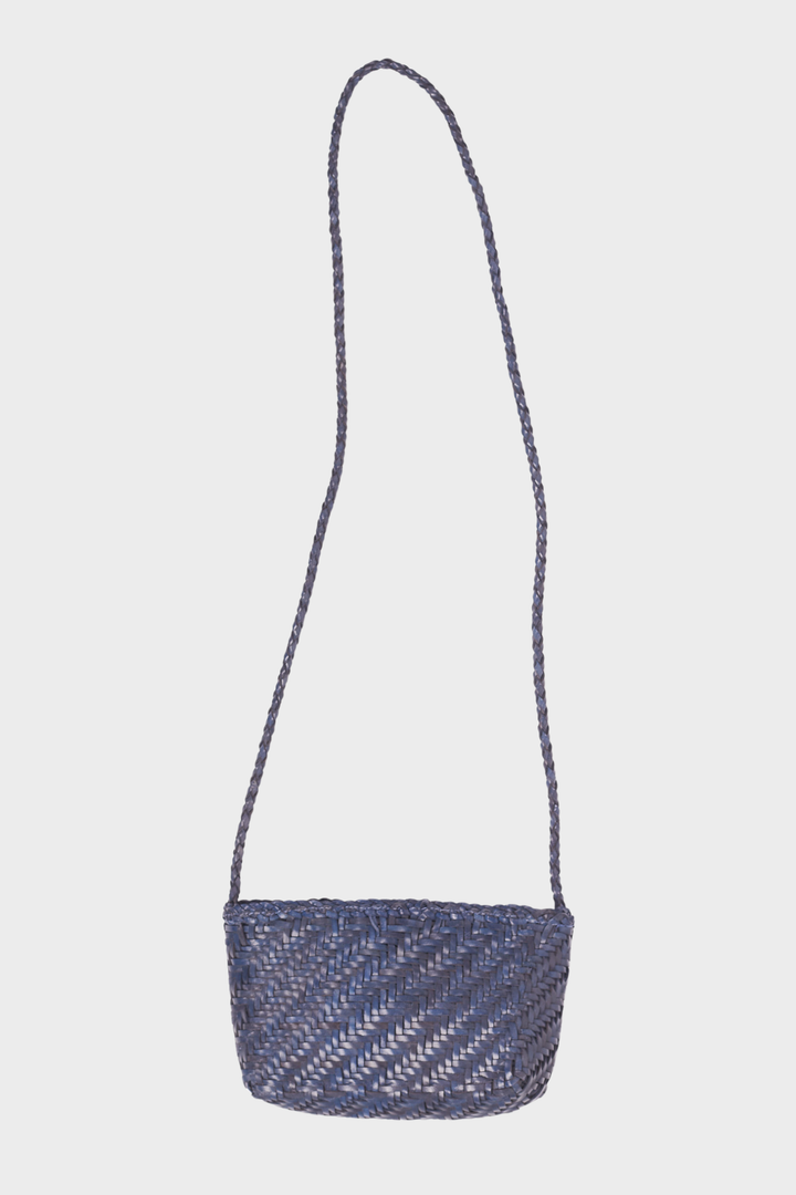 Sia Leather Crossbody- Blue