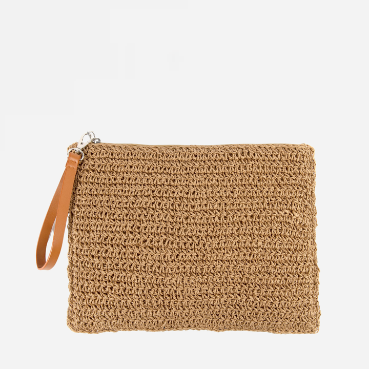 Aima Raffia Clutch Bag