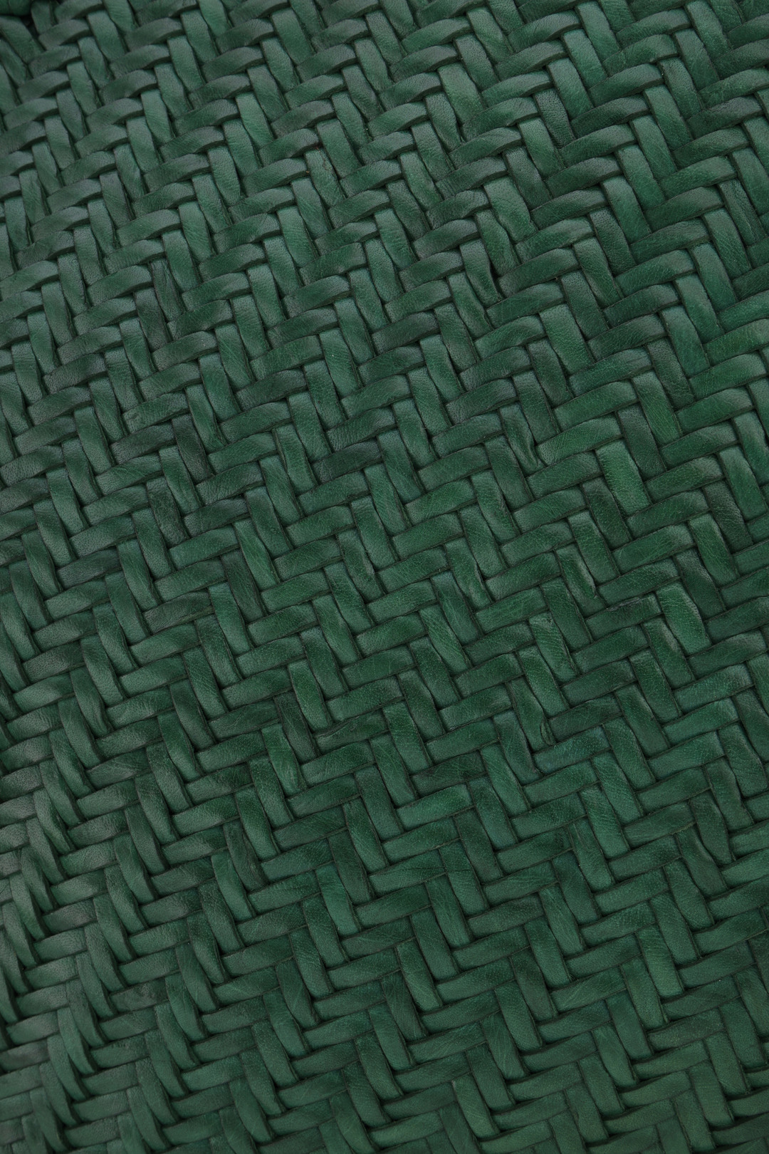 Woven Leather Tote Bag- Forest Green- PRE ORDER