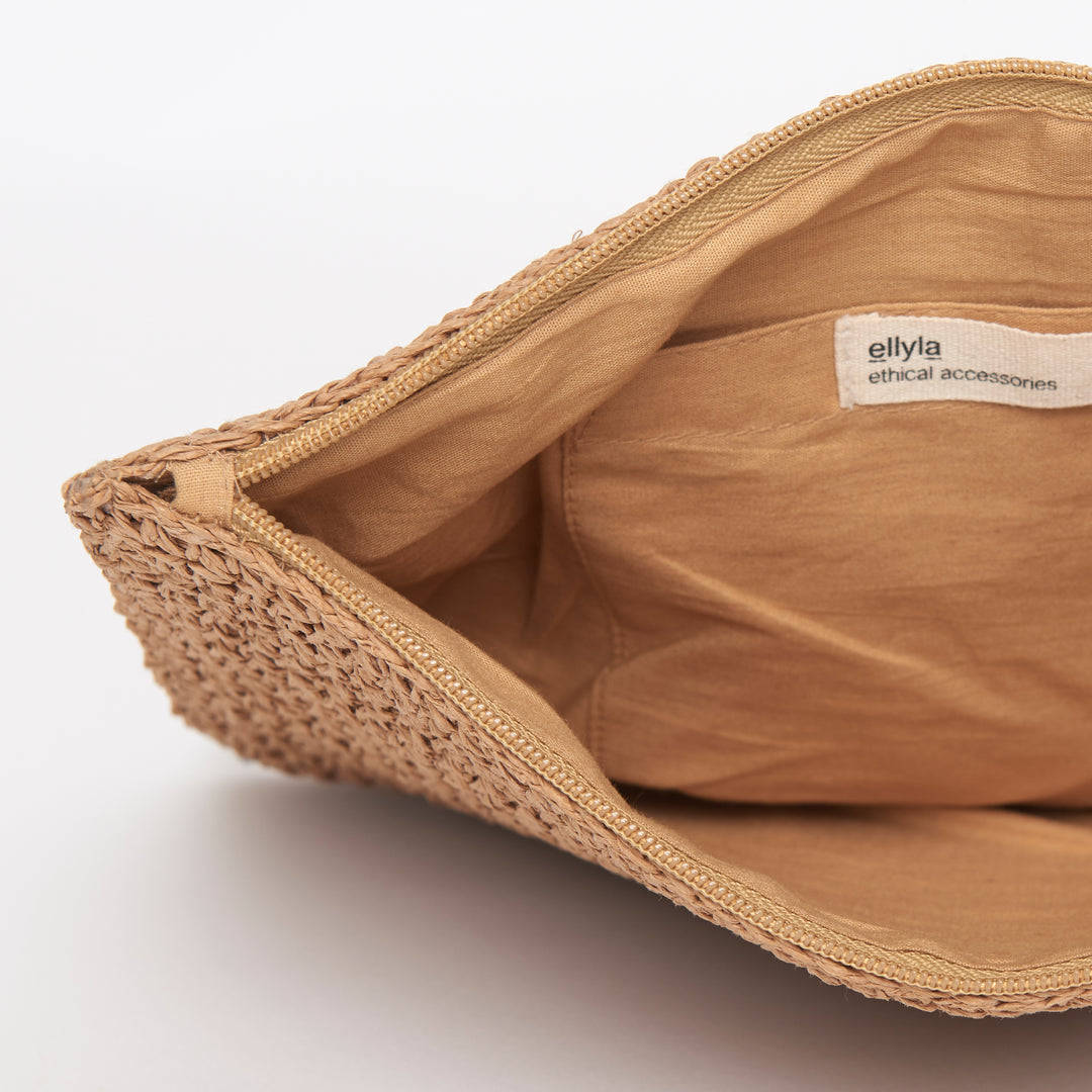 Aima Raffia Clutch Bag