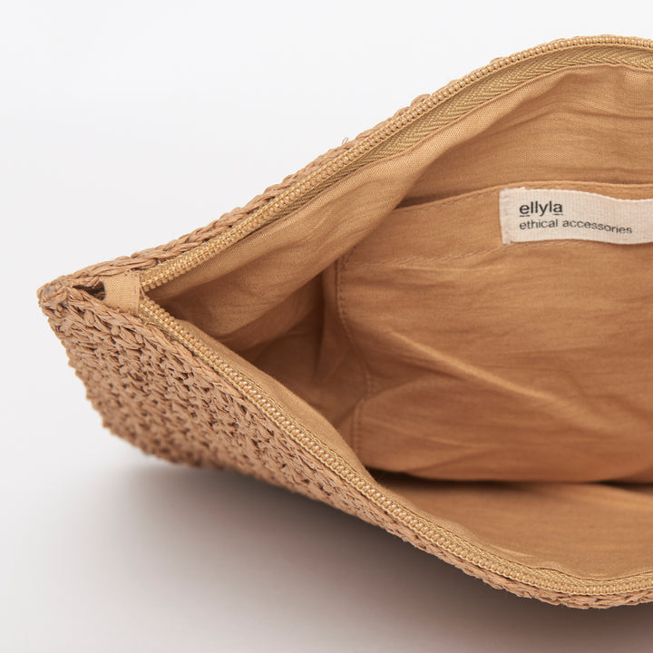 Aima Raffia Clutch Bag