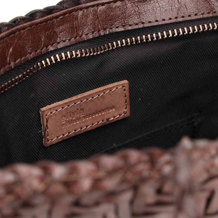 Woven Leather Tote Bag- Espresso