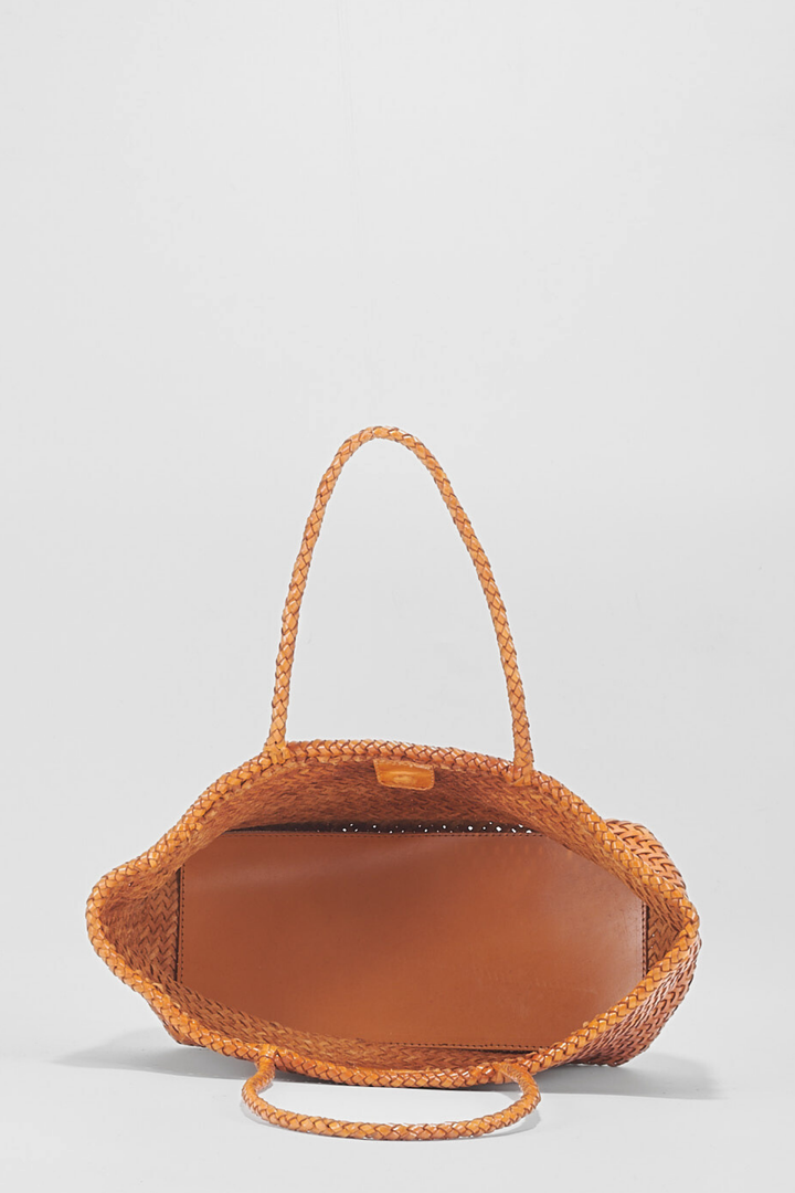 Amora Woven Shoulder Bag- Mustard