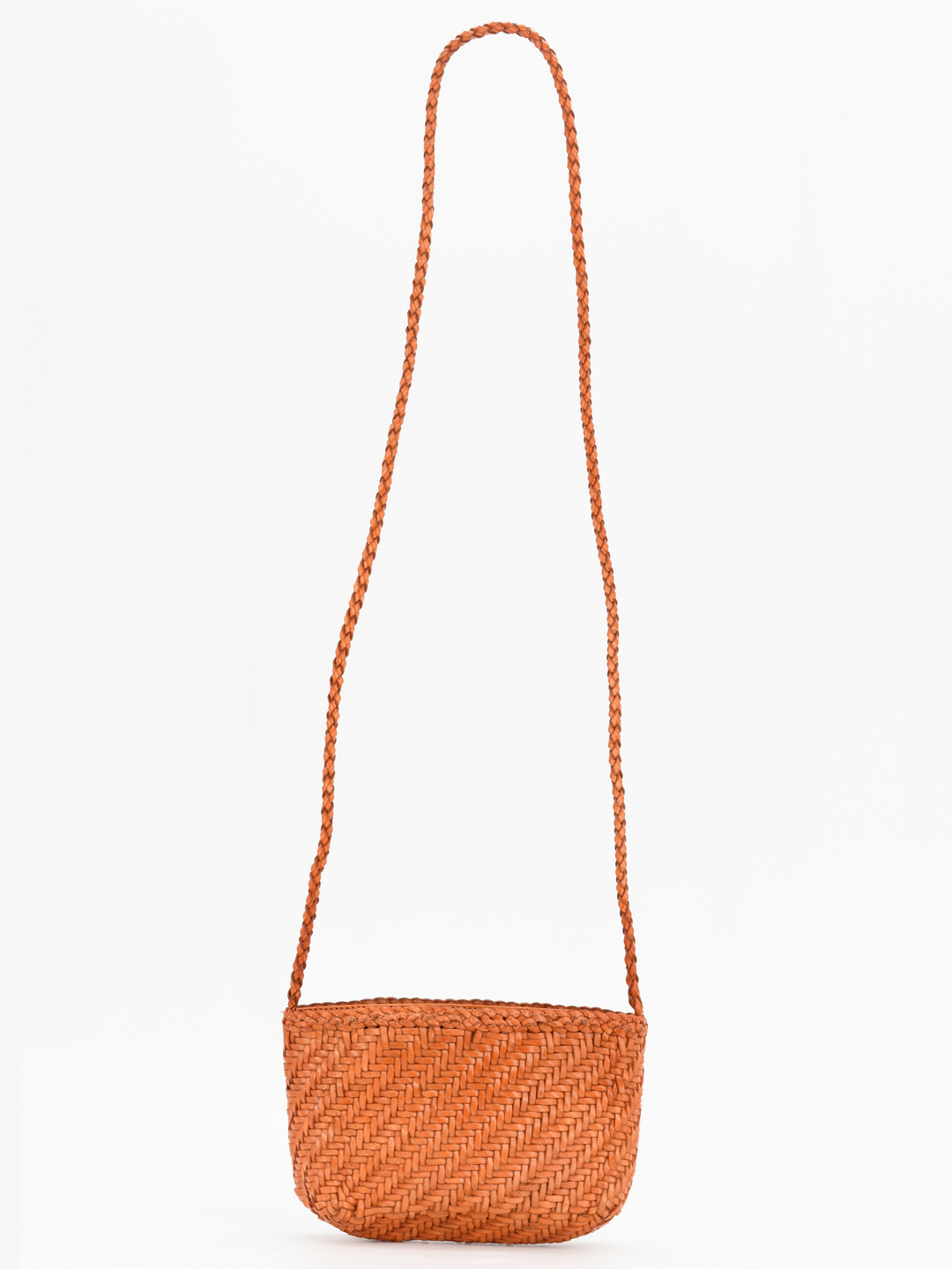 Woven Leather Crossbody Bag-Terracota