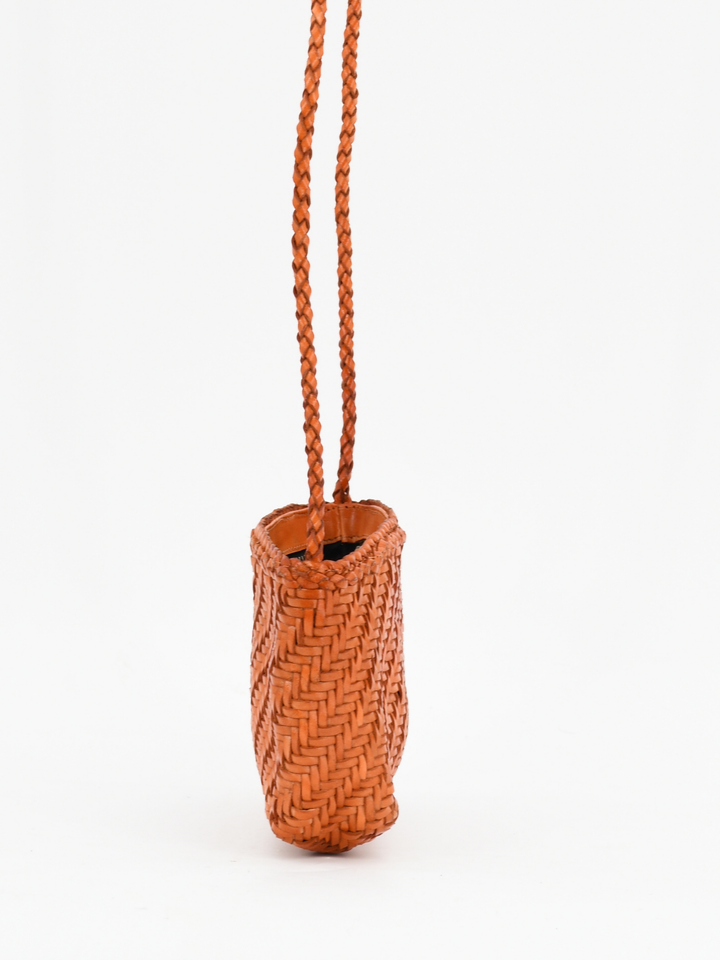 Woven Leather Crossbody Bag-Terracota