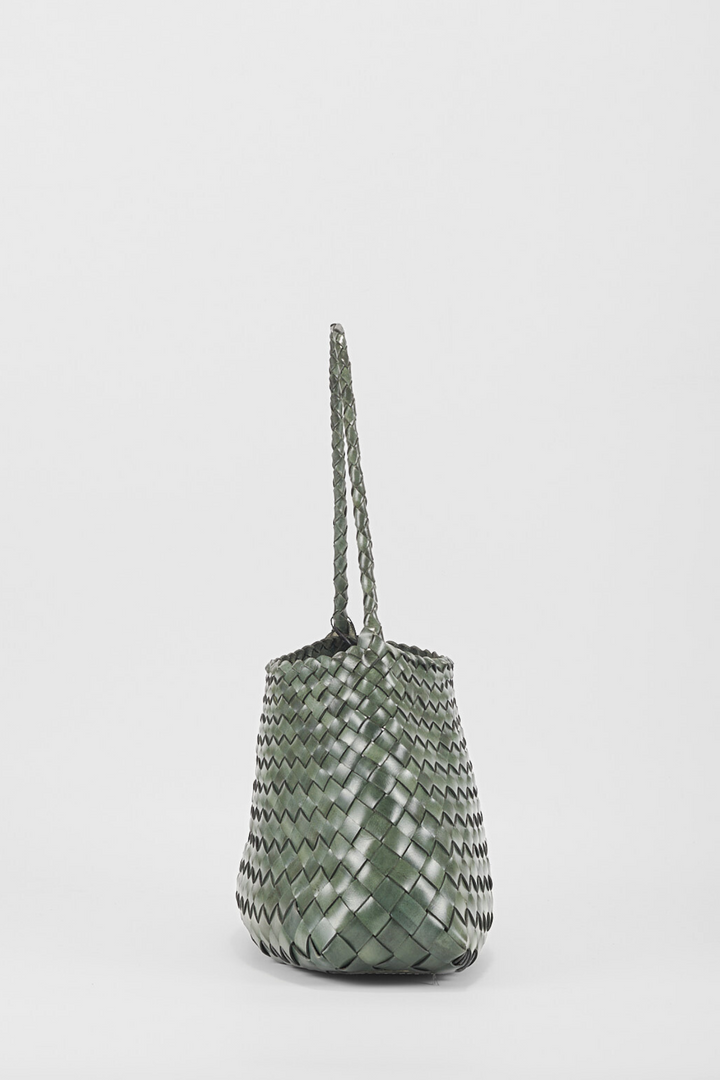 Selina Woven Shoulder Bag- Slate Green