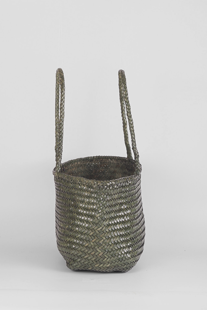 Amora Woven Shoulder Bag- Slate Green