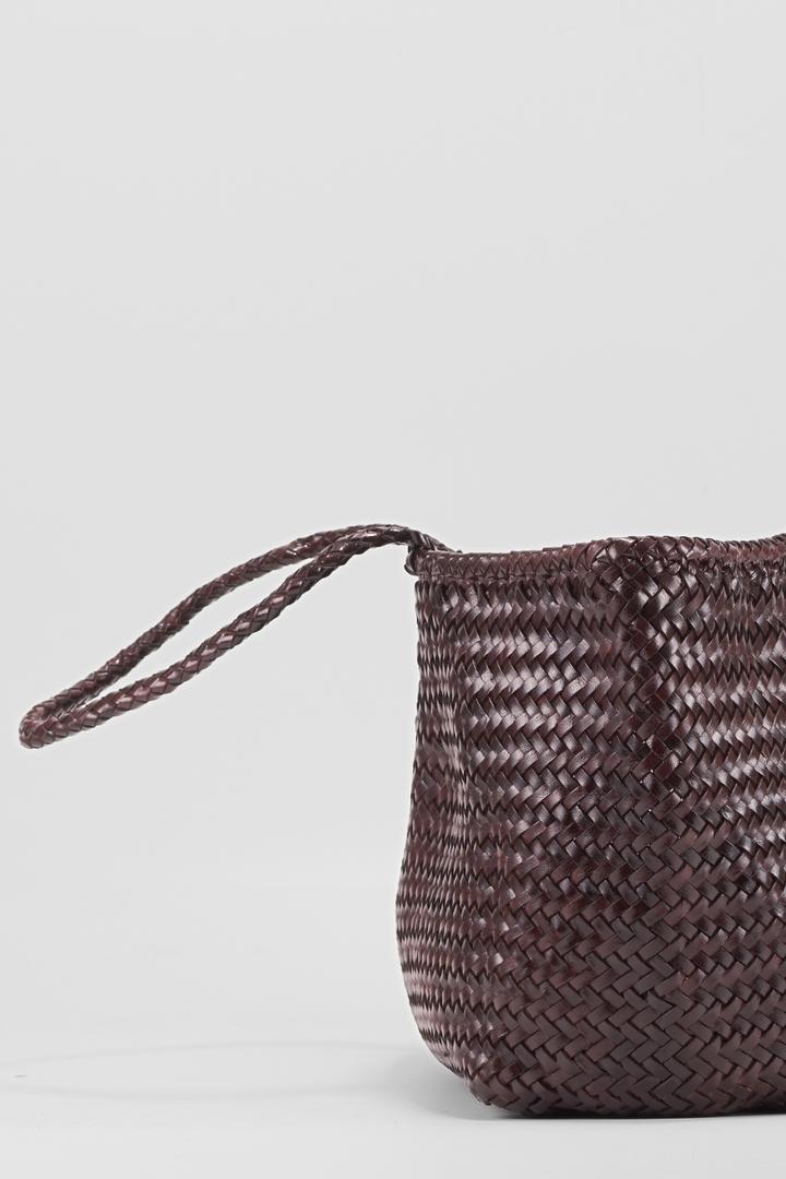 Amora Woven Shoulder Bag- Espresso