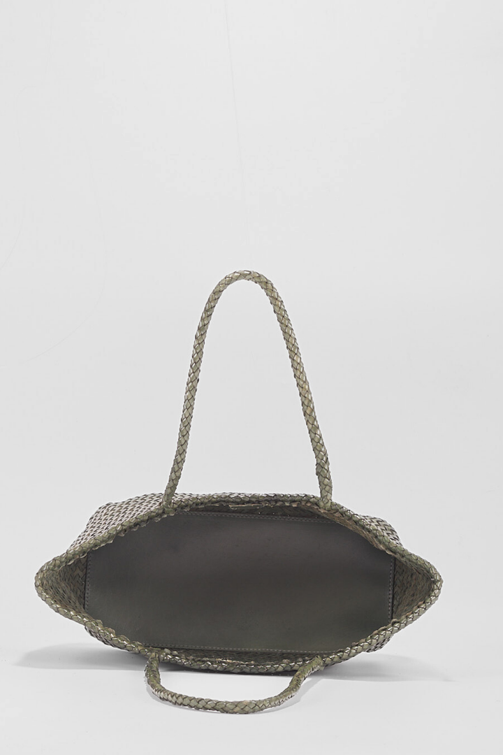Amora Woven Shoulder Bag- Slate Green
