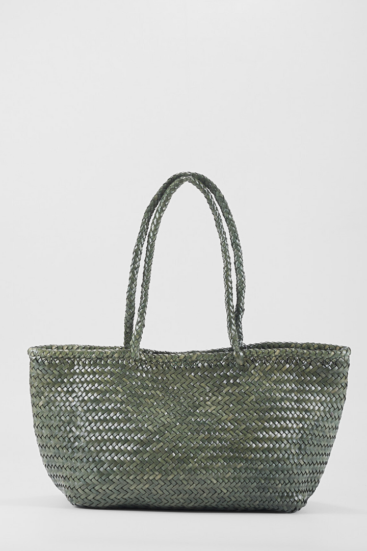 Amora Woven Shoulder Bag- Slate Green