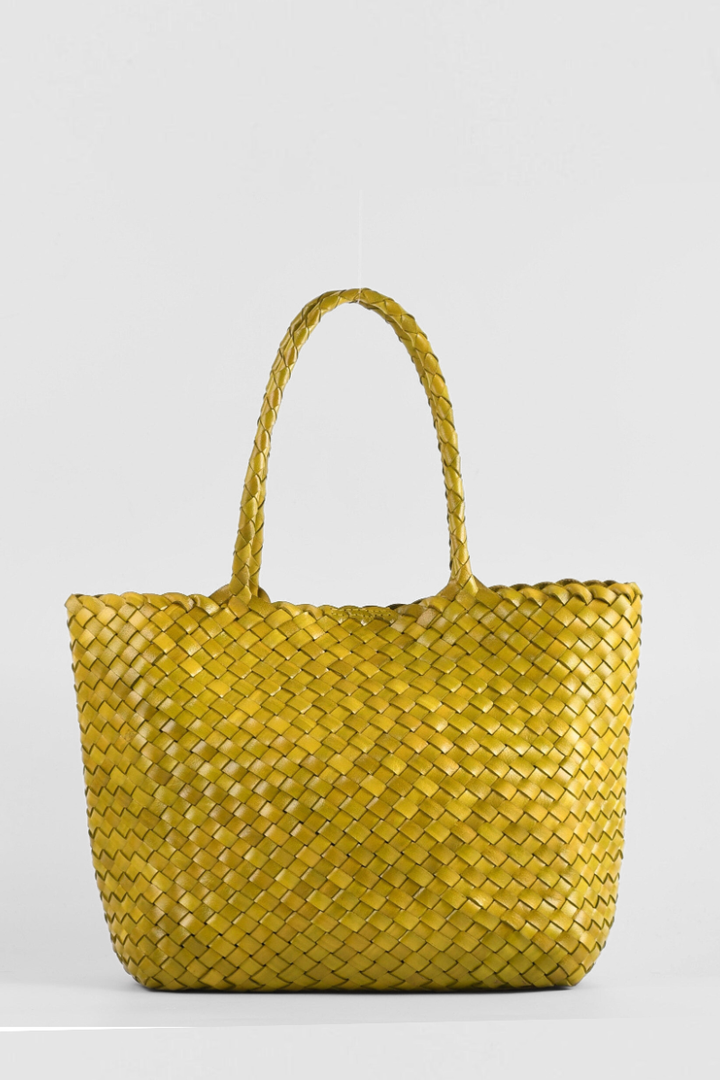 Leia Woven Leather Box Bag