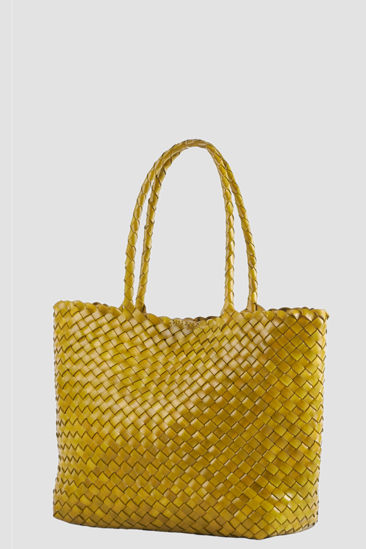Leia Woven Leather Box Bag