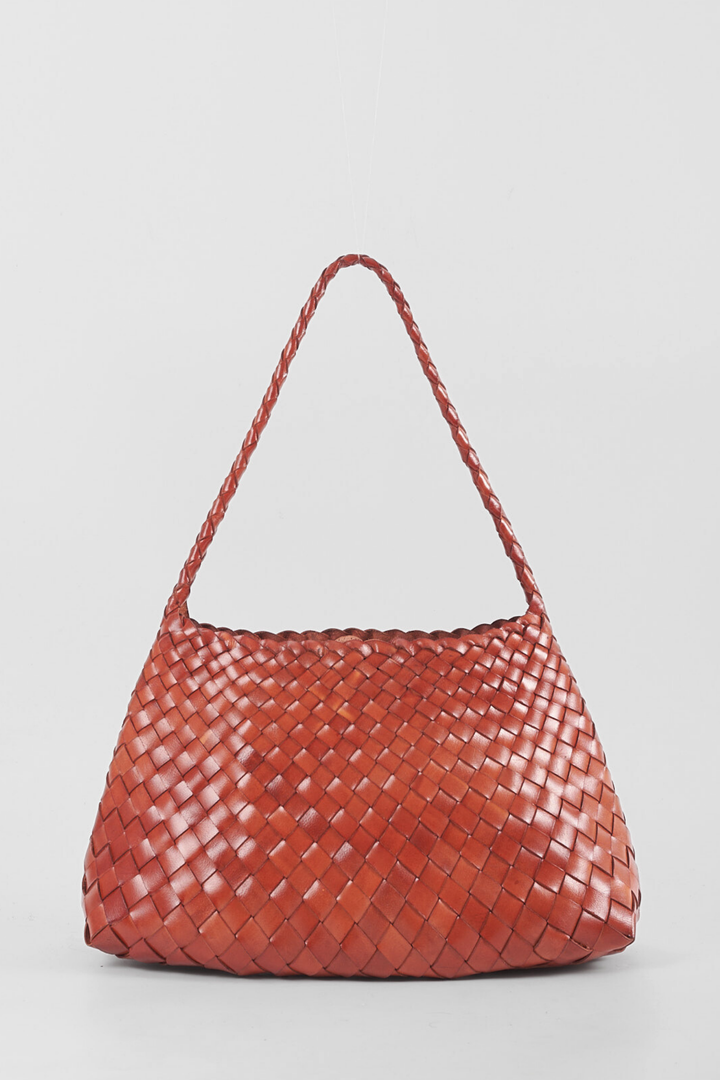Selina Woven Shoulder Bag - Tan