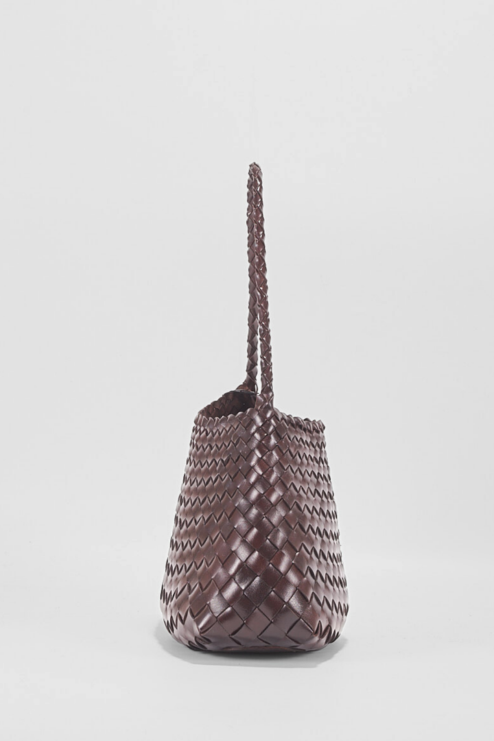 Selina Woven Shoulder Bag- Espresso