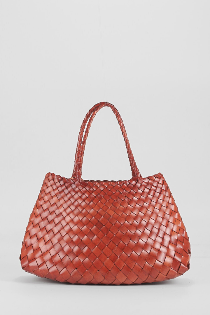 Selina Woven Hand Bag- Tan