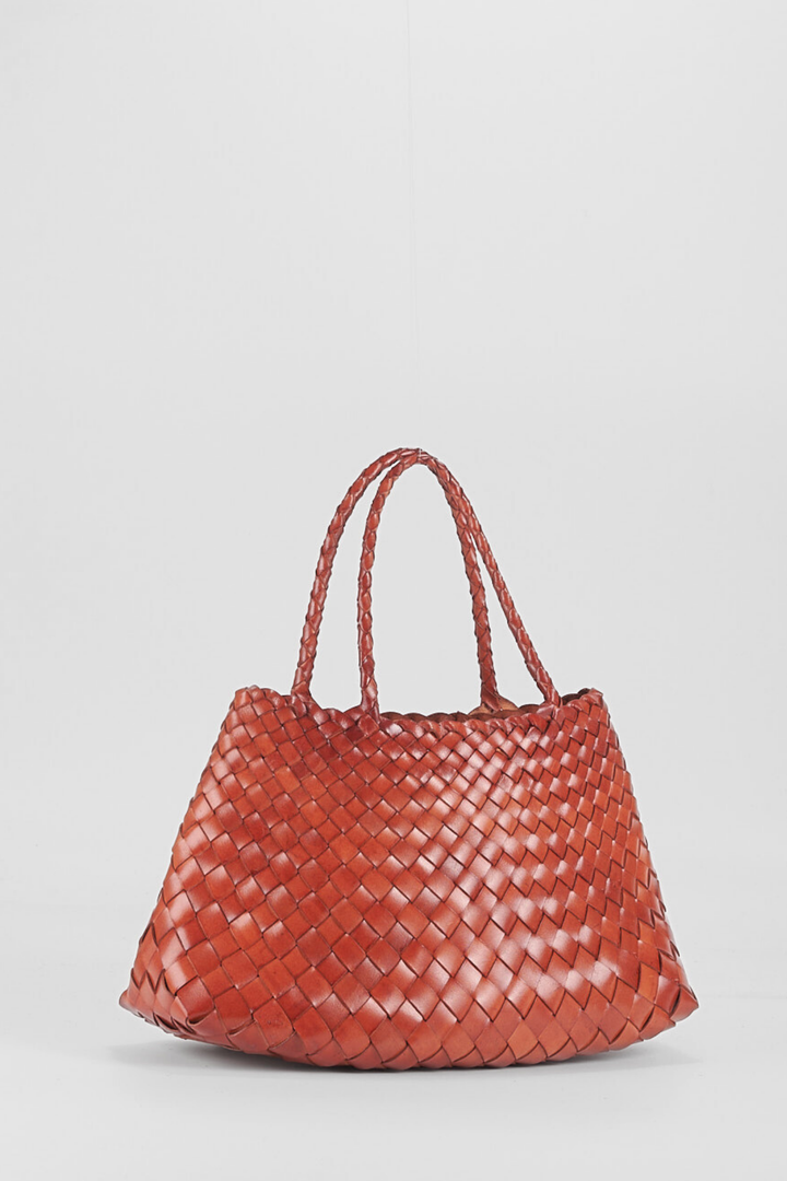 Selina Woven Hand Bag- Tan